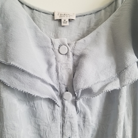 Aritzia Babaton 100% silk midi dress summer haze blue sz Medium - Picture 2 of 8